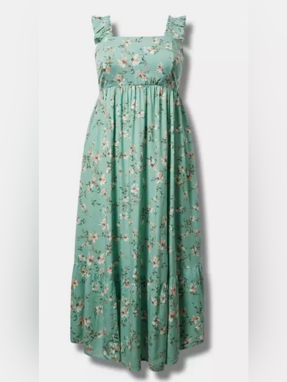 Torrid Maxi Challis Ruffle Strap Tiered Dress Size 00 (M/L) 10